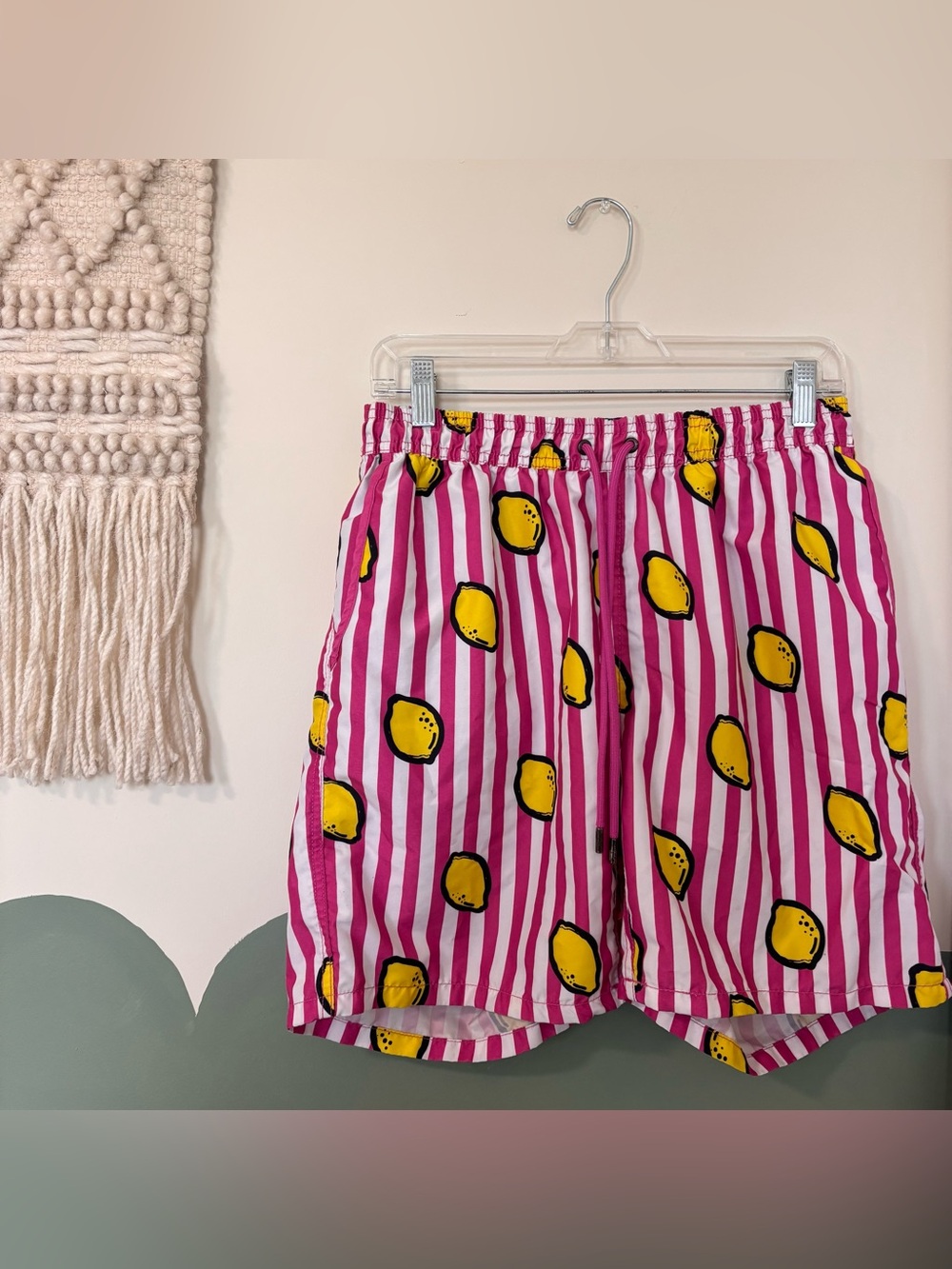 Mr.Swim Pink and Yellow Lemon-Print swim Shorts